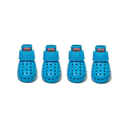 WagWellies Summer Paw Protector Dog Booties in Aqua Blue