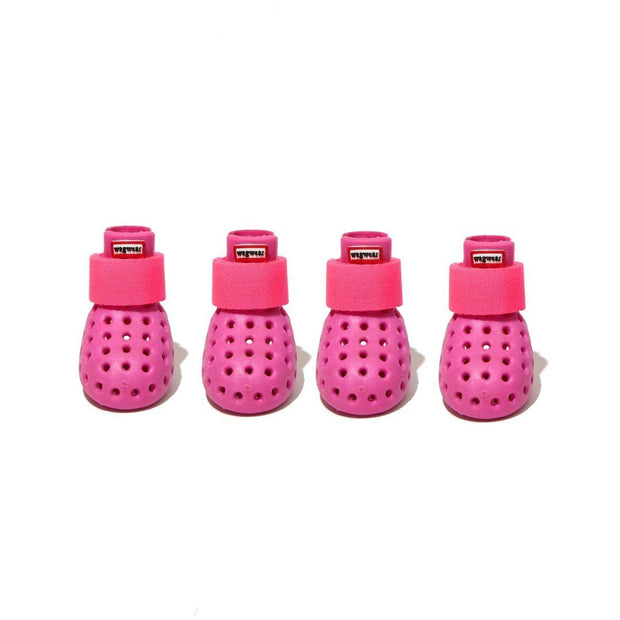 WagWellies Summer Paw Protector Dog Booties in Hot Pink