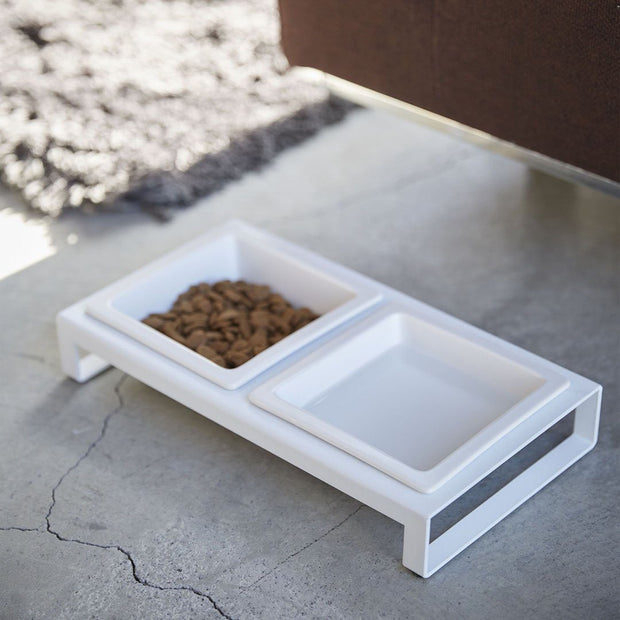 Modern Tip-Proof Dog Bowls in White - This Dog's Life