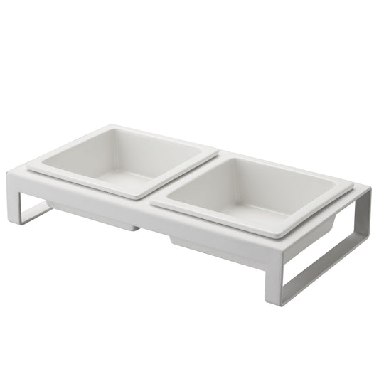 Modern Tip-Proof Dog Bowls in White - This Dog's Life