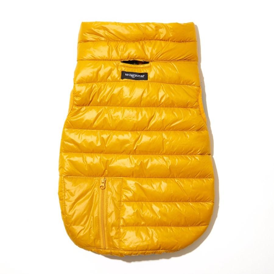 Reversible Water-Resistant Puffer Jacket Vest in Golden Yellow and Hunter Green