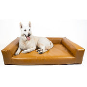 Vegan Pleather Dog Bed in Tobacco Brown - This Dog's Life