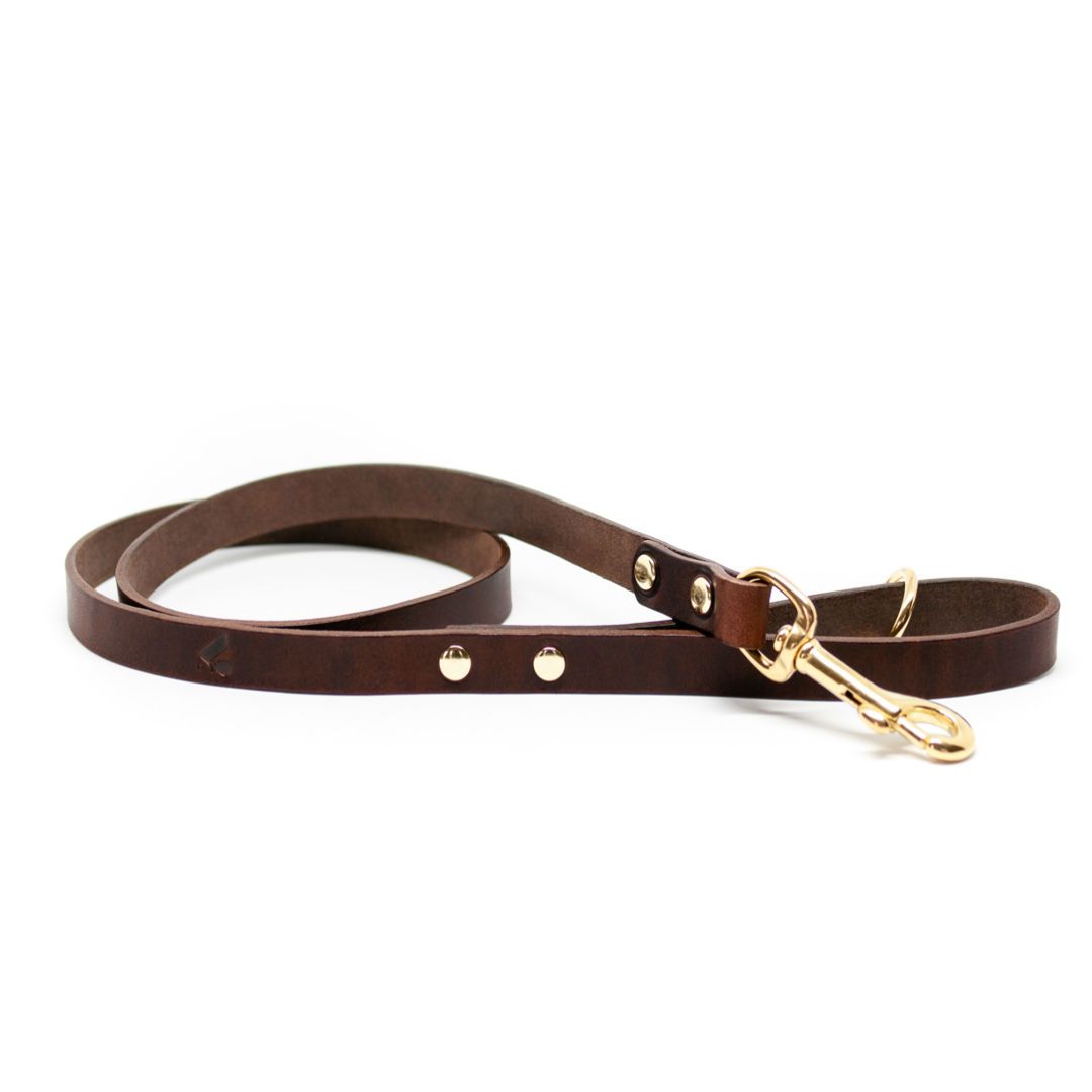 Two-Tone Leather Collar in Black and Brown - This Dog's Life