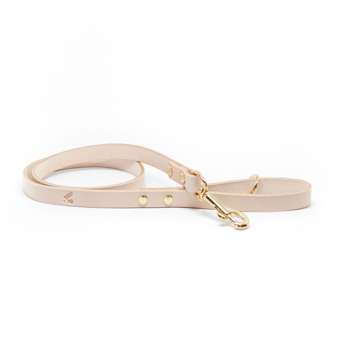 The Essential Classic Leather Leash in Nude - This Dog's Life